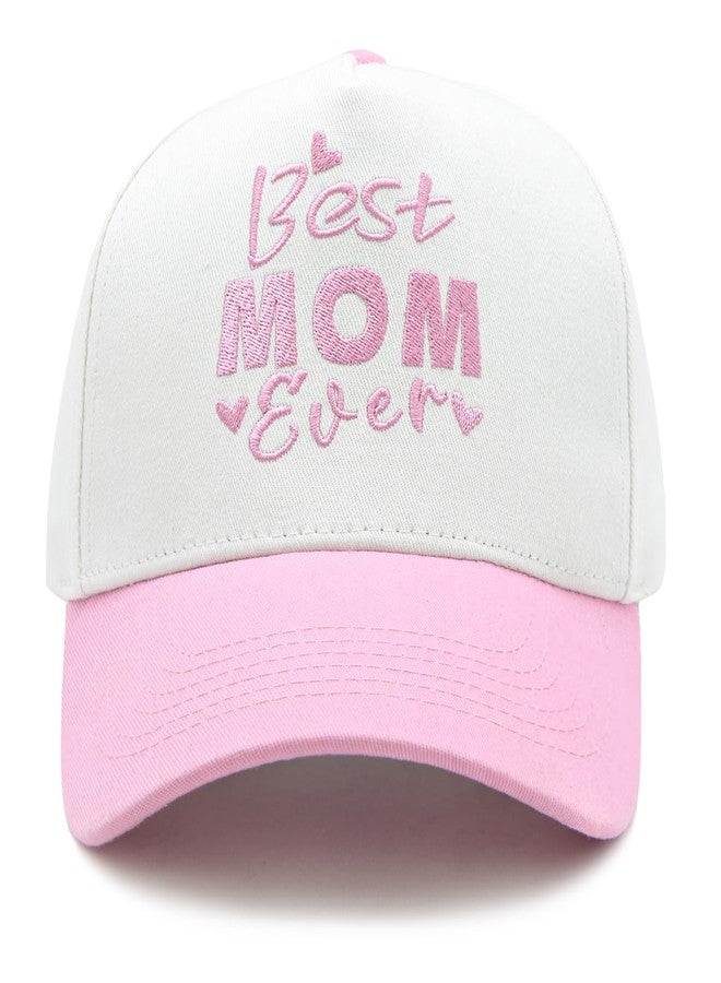 HAFOUXIGM Mom Trucker Hat for Women, Christmas Birthday Gifts for Mother from Son Daughter Husband, Best Mom Ever Baseball Cap for Mama, Pink - Image 1
